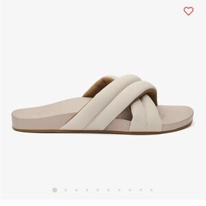 Olukai Beige Women's Slide Sandals
